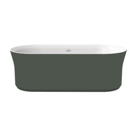Vonia Ravak Ypsilon 180x80 cm, pilkai žalios spalvos (Grey Green), su baltos spalvos sifonu ir perpylimo dangteliu