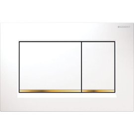Vandens nuleidimo mygtukas Geberit Sigma20, Square baltas/auksinis