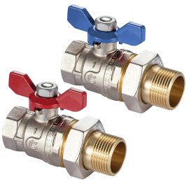Ventilis trumpa rankena su jungtimi 3/4" CALIDO