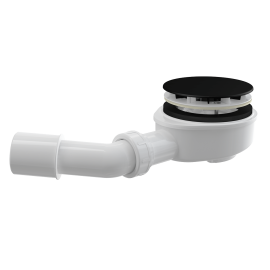Dušo padėklo sifonas Alcadrain A492BLACK, pažemintas, 90 mm, su juodu matiniu dangteliu