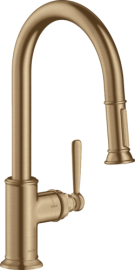 Plautuvės maišytuvas AXOR Montreux 180 su ištraukiama galvute, šlifuotos bronzos spalvos (Brushed Bronze)
