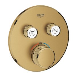 Dekoratyvinė dalis potinkinio dušo maišytuvo GROHE Grotherm SmartControl 2 funkcijų matinės aukso spalvos