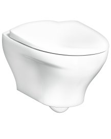 Pakabinamas unitazas GUSTAVSBERG Estetic su dangčiu, su soft-close mechanizmu lėtam užsidarymui ir lengvo nuėmimo funkcija,  „Ceramicplus” danga