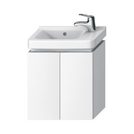 Spintelė praustuvui Jika CUBITO, asimetriniam 450 mm praustuvui 811424, 2 durelės, spalva - balta blizgi