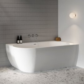 Vonia Ravak Freedom Cornner 170x80, (D) sifono ir perpylimo dangtelis baltos/juodos/chromo spalvos