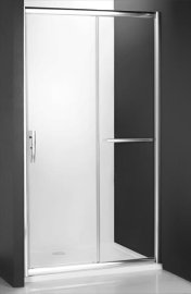 Slankiojančios dušo durys ROTH PROXIMA LINE PXD2N/150, skirtos montuoti į nišą, su brillant spalvos profiliu ir skaidriu stiklu