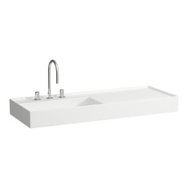 Praustuvas Laufen KARTELL 1200x460x120 mm, su plačiu kraštu dešinėje, be perlajos, su 3 angomis maišytuvams