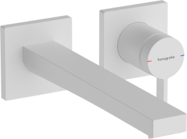 Praustuvo maišytuvas HANSGROHE Tecturis E 225 EcoSmart+, iš sienos, su neužsidarančiu dugno vožtuvu, spalva - balta matinė (matt white)