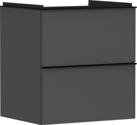 Pakabinama spintelė po praustuvu Hansgrohe Xelu Q, su dviem stalčiais, 580/475 mm, matinė pilka