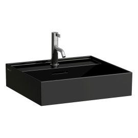 Praustuvas Laufen KARTELL 500x460x145 mm, su 1 anga maišytuvui viduryje, spalva - juoda blizgi 