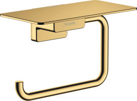 Tualetinio popieriaus laikiklis su lentynėle Hansgrohe AddStoris, poliruoto aukso spalva (Polished Gold Optic)