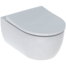 Pakabinamas unitazas Geberit iCon Rimfree Plus su lėtai užsidarančiu dangčiu su greito nuėmimo rakinamais vyriais