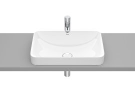 Pusiau įleidžiamas praustuvas ROCA Inspira Square 55x37, baltas matinis