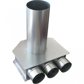 Difuzoriaus dėžutė plieninė 3x75 Dn125 (Nuimama) L-330