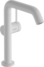 Praustuvo maišytuvas HANSGROHE Tecturis S 210 Fine CoolStart EcoSmart+, su "push-open" dugno vožtuvu, spalva - balta matinė (matt white)
