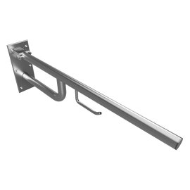Atlenkiama atrama Bemeta Help 760 mm, matinis nerūdijantis plienas. Su WC popieriaus laikikliu