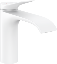Praustuvo maišytuvas HANSGROHE Vivenis 110 su dugno vožtuvu, spalva - balta matinė (matt white)