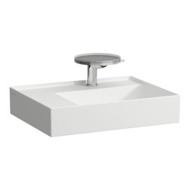 Praustuvas Laufen KARTELL 600x460x120 mm, platus kraštas kairėje, 2 angos maišytuvui, be perlajos