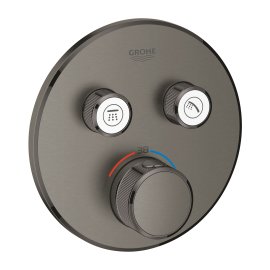 Dekoratyvinė dalis potinkinio dušo maišytuvo GROHE SmartControl 2 funkcijų apvali grafito spalvos  