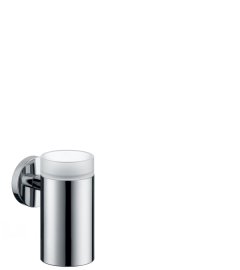 Stiklinė dantų šepetėliams su laikikliu Hansgrohe Logis, chromas