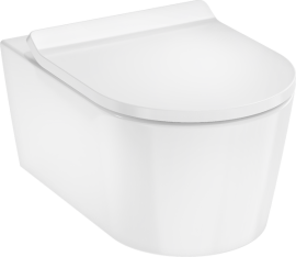 Pakabinamo WC unitazo Hansgrohe EluPura S, su AquaHelix Flush nuplovimu, SmartClean danga ir dangčio su SoftClose+QuickRelease komplektas  