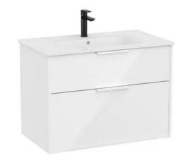 Spintelė su praustuvu Roca Optic 805x580mm, 2 stalčiai, spintelės spalva - balta matinė