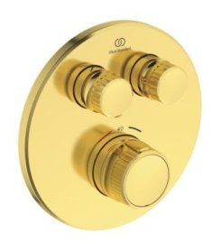 Dalis dekoratyvinė vonios/dušo Ideal Standard Navigo, termostatinė, spalva -Brushed Gold, apvali                                                           