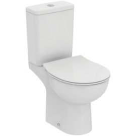 Unitazas Eurovit RimlessLS+, pastatomas, horizontalus, su softclose dangčiu, bakelis šoninio pajungimo 4/2.5 L