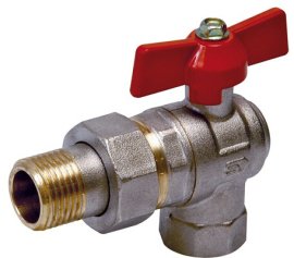 Žalvarinis chromuotas (matinis) SLOVARM KE-280R rutulinis ventilis su išardoma jungtimi Dn1"