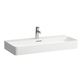 Praustuvas Laufen VAL 950x420x115 mm, šlifuota apačia, su 1 anga maišytuvui viduryje, spalva -  balta LCC (LAUFEN Clean Coat) 