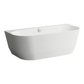 Vonia Laufen Pro, matmenys: 1800x800x590mm, montuojama prie sienos, iš kompozicinės medžiagos 'Marbond', su centriniu nuotaku, su kojelėmis
