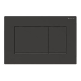 Vandens nuleidimo mygtukas Geberit Sigma20 Square, juodas matinis, lengvai nuvalomu paviršiumi