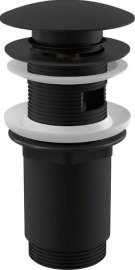Dugno vožtuvas Alcadrain A392BLACK, praustuvams su persipylimu, 5/4", su click/clack mechanizmu, aukštas, juodos spalvos