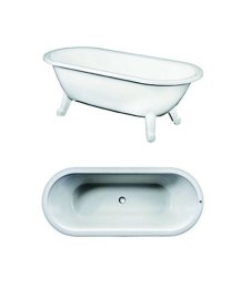 Vonia GUSTAVSBERG Duo 6316 158x68cm plieninė, su reguliuojamomis baltomis kojomis