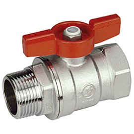 Žalvarinis chromuotas (matinis) GIACOMINI R254D rutulinis ventilis Dn1"