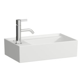 Praustuvas Laufen KARTELL 460x280x120 mm, su 1 anga maišytuvui kairėje, be perlajos, spalva - balta matinė