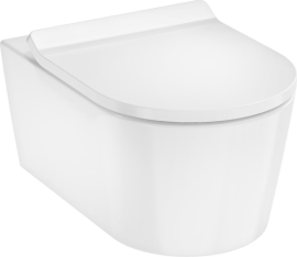 Pakabinamo WC unitazo Hansgrohe EluPura S su AquaHelix Flush nuleidimu, HygieneEffect danga ir plono dangčio su SoftClose+QuickRelease komplektas