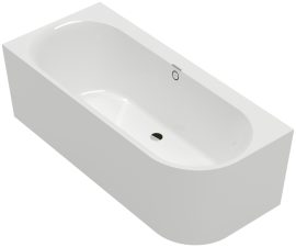 Vonia VILLEROY&BOCH Oberon 2.1 1800x800 su panele, kairė, su sifonu baltais ir chromuotais dangteliais