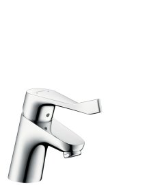 Praustuvo maišytuvas HANSGROHE Focus Care 70 su ilga 12,1 cm rankenėle ir dugno vožtuvu