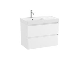 Spintelė su praustuvu Roca UNIK ONA 800x460x645 mm, 2 stalčiai, kairinis praustuvas, spintelės spalva - balta matinė