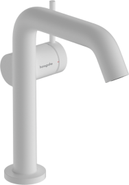 Praustuvo maišytuvas HANSGROHE Tecturis S 150 Fine CoolStart EcoSmart+, su "push-open" dugno vožtuvu, spalva - balta matinė (matt white)