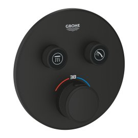 Dalis dekoratyvinė Grotherm SmartContr 2 funkcijų apvali juoda matinė spalva