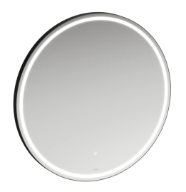 Veidrodis Laufen Base2.0, matmenys: 800x30x800mm, su perimetro LED apšvietimu, matinės juodos spalvos aliuminio rėmas