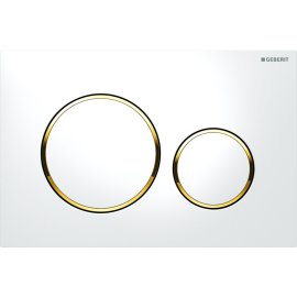 Vandens nuleidimo mygtukas Geberit Sigma20 Round, baltas/auksas 