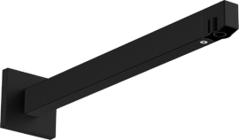 Alkūnė dušo galvai iš sienos 39 cm, juoda matinė
