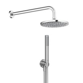 Ideal Standard potinkinis dušo komplektas: apvali dušo galva 200mm, 400mm alkūnė, rankinis dušelis, pajungimas su laikikliu, spalva - chromo
