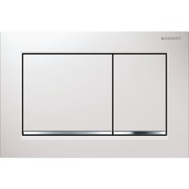 Vandens nuleidimo mygtukas Geberit Omega20 Square, baltas/chromas