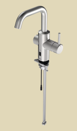Hibridinis (bekontaktis arba mechaninis valdymas) maišytuvas praustuvui F5LME, 6V (baterijos) arba 12 V DC (reikalingas transformatorius)