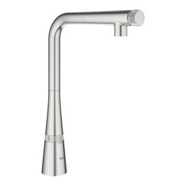 Plautuvės maišytuvas GROHE Zedra SmartControl L su ištraukiama žarna, nerūdijančio plieno spalvos 