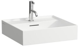 Praustuvas Laufen KARTELL 500x460x120 mm, šlifuota apačia, su 1 anga maišytuvui viduryje, spalva - balta LCC (LAUFEN Clean Coat)